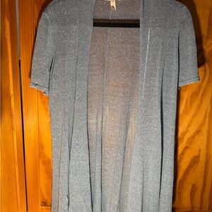 Eileen Fisher Shimmer Italian Yarn Organic Linen Open Front Cardigan Size S